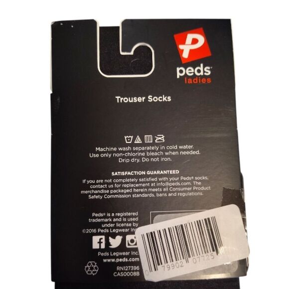 PEDS 8 Pairs Black Fishnet and Solid Black Trouser Socks Women's Size 5- 10 NWT - Picture 12 of 12